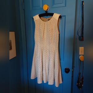 Vince Camuto Cream Eyelet Sleeveless Dress